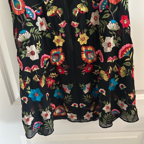 Alice + Olivia Pink and Orange Square Neck Mini Dress - Picture 7 of 9